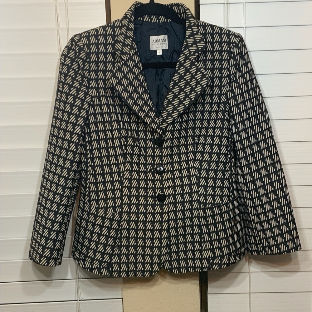 Armani Collezioni Monochrome Patterned Blazer